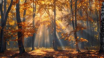 denso foresta con alberi coperto nel le foglie foto