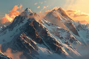 innevato montagna sotto nuvoloso cielo foto