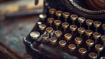un' Vintage ▾ macchina da scrivere, bagnata nel morbido, direzionale leggero foto