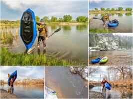 paddling gonfiabile pacco nel Colorado foto