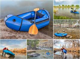 paddling gonfiabile pacco nel Colorado foto