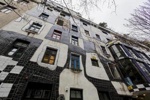 vienna, austria, 4 febbraio 2014 - dettaglio od il kunsthauswien, museo di vienna. il museo è stato progettato dall'artista friedensreich hundertwasser ed è stato completato nel 1986. foto