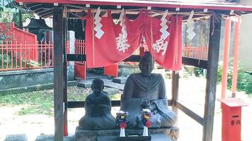 mimeguri santuario pietra statua di il vecchio man.mimeguri santuario è un' santuario collocato nel mukojima, sumida reparto, tokyo, Giappone. foto