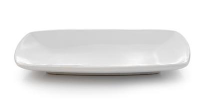 piatto bianco su sfondo bianco foto