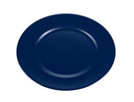 piatto blu su sfondo bianco