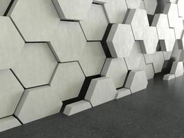 pavimento futuristico astratto con sfondo di esagoni, rendering 3d foto