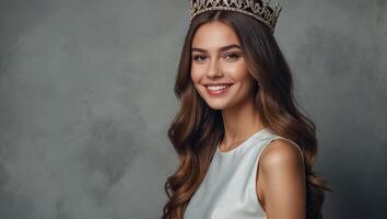 bellissimo donna nel d'oro corona foto