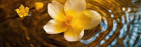 galleggiante fiore con giallo petali foto