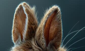 avvicinamento di un' soffice di coniglietto orecchie perked su foto