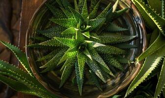 aloe Vera le foglie nel un' pentola, avvicinamento Visualizza, superiore Visualizza foto