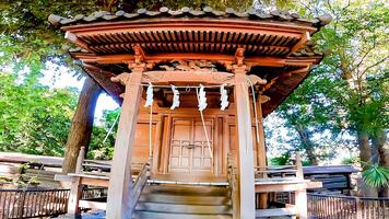 hiratsuka santuario, un' santuario nel Kaminakazato, kita-ku, tokyo, Giappone. esso ha stato custodire hachiman taro minamoto no yoshiie, un' eroe di il in ritardo heian periodo, e il suo Due minore fratelli da 1118. foto