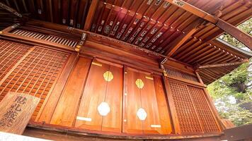 il di legno santuario edificio di ciao santuario, il custode di kawagoe kita-in tempio.hie santuario di kawagoe daishi kitina, un' tempio nel kawagoe città, saitama prefettura, Giappone foto