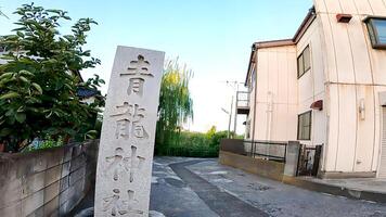 Ingresso di seiryu santuario, un' santuario nel Takasago, katsushika reparto, tokyo, Giappone. un' lungo tempo fa, un' stagno era creato quando il nakagawa fiume scoppiare. esso è disse quello Là è un' bianca serpente. foto