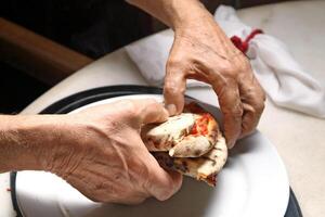 passo dopo passo guida su Come per mangiare autentico napoletano Pizza con il tuo mani foto