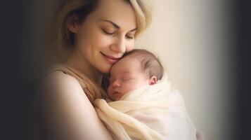 ai generato beato maternità cattura il felicità di un' mamma e bambino insieme. creato con generativo ai foto