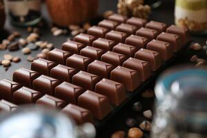 cioccolato tastiera su tavolo foto