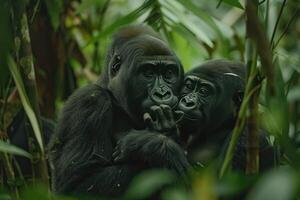 ai generato gorilla famiglia foto