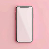 i phone con vuoto schermo su rosa sfondo foto