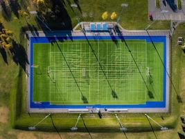 vista aerea del campo di calcio all'aperto foto