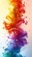 ai generato galleggiante arcobaleno colorato sostanza foto