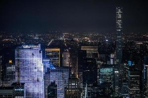 New York, Manhattan veduta aerea di notte dall'Empire State Building