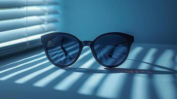 occhiali da sole riposo su finestra davanzale foto