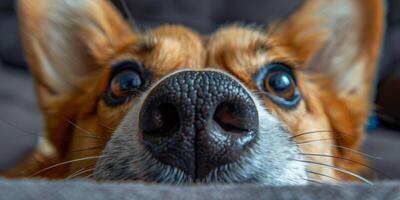 ai generato corgis curioso sguardo foto