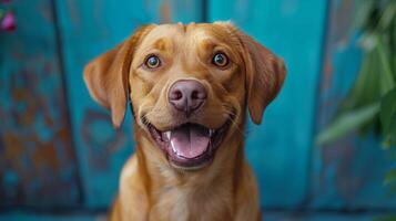 avvicinamento di un' cane con suo bocca Aperto foto