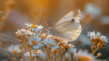 farfalla riposo su fiore petalo foto