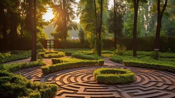 labirinto Aggiunge intrighi per Giardino dietro la casa paesaggio foto