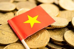Vietnam bandiera su monete i soldi, finanza e contabilità, bancario concetto. foto
