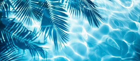 un' blu oceano con palma alberi e acqua foto