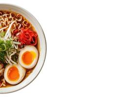 caldo caldo ramen superiore Visualizza metà foto