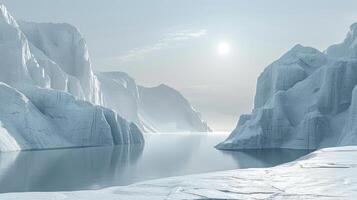 un' gruppo di iceberg deriva su il acque superficie foto