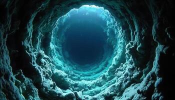 Visualizza di un' in profondità blu grotta subacqueo foto