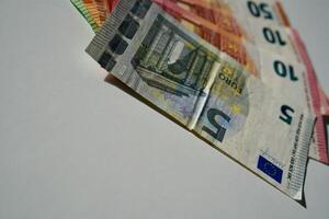 banconote e monete in euro foto