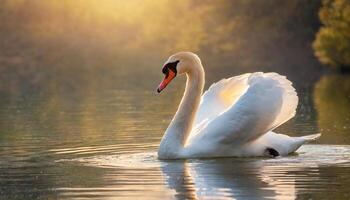 cigno nel natura scena foto