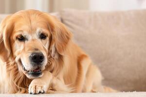 cattura il commovente espressione di un' bellissimo d'oro cane da riporto cane, un' immagine di incondizionato amore e gioioso compagnia foto