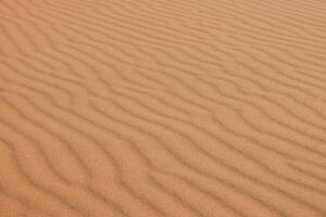 Visualizza di il ondulato superficie di un' sabbioso la zona nel il deserto sagomato di il vento foto