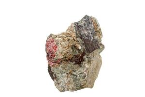 macro pietra minerale actinolite su un' bianca sfondo foto