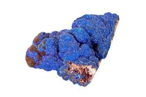 macro pietra minerale azzurrite su un' bianca sfondo foto