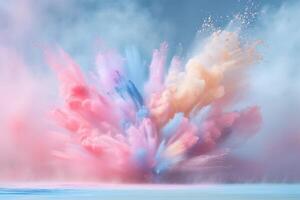 multicolore esplosione di polvere nel pastello colori foto