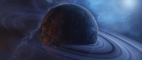 vista panoramica dei pianeti 3d.