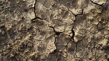 Cracked fango su terreni agricoli nel centrale Spagna foto