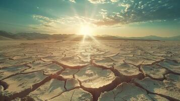 asciutto Cracked deserto terra paesaggio. foto