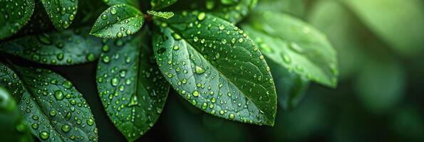 acqua gocce su verde le foglie dopo pioggia foto