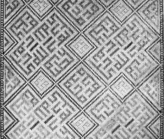 geometrico tradizionale islamico ornamento. frammento di un' ceramica mosaico. nero e bianca. foto