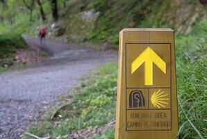 cartello su il camino del norte lungo il settentrionale costa di Spagna foto