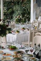 nozze tavolo ambientazione nel rustico stile. foto
