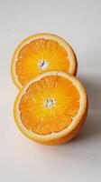 affettato arancia su bianca foto